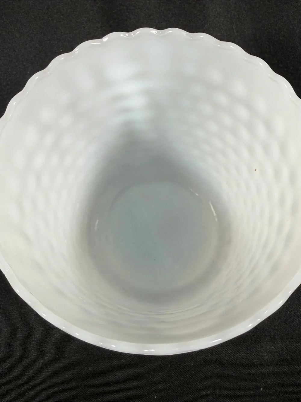 Vintage Fire King Milk Glass Hobnail planter-mid century white flower pot